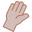 Illustration of a raised right hand with fingers together, outlined in brown on a light background.