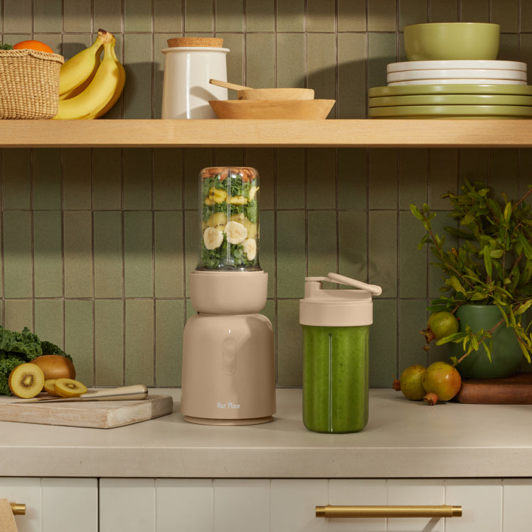 Beige Splendor Blender on countertop