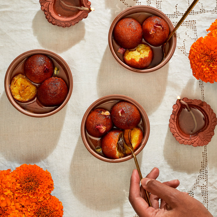 Diyas and Gulab Jamun