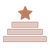 Three horizontal bars stacked with a star on top, forming a simple pyramid-like shape.