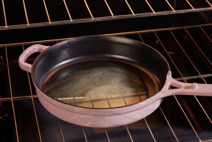 seasoning a cast iron pan in the oven