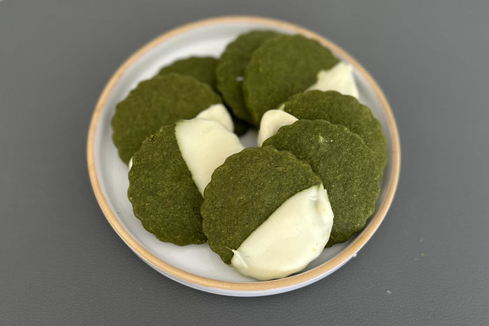 Matcha White Chocolate Shortbread Cookies
