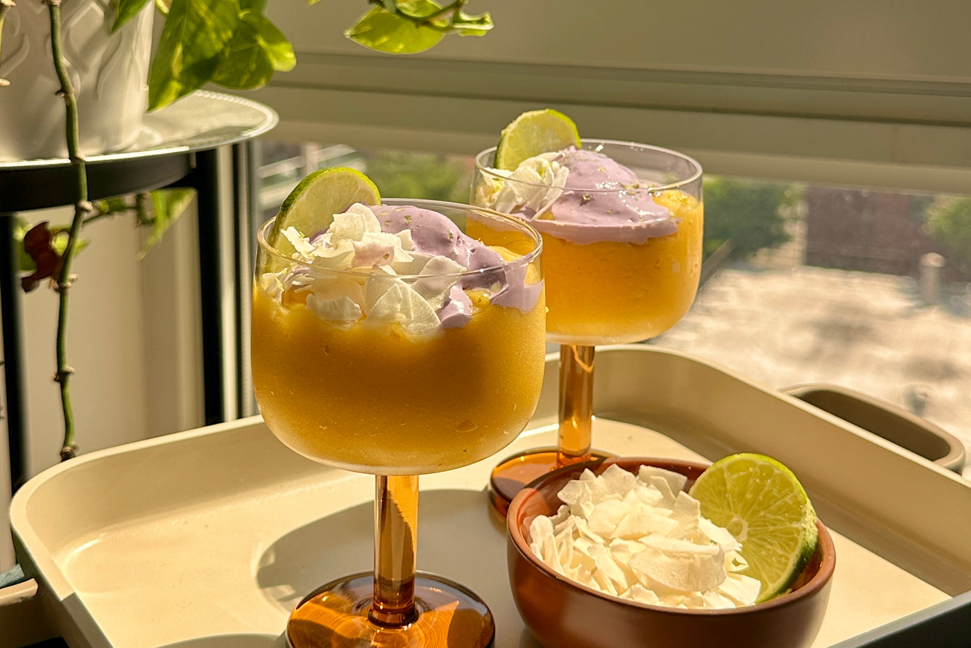 Mango Colada with Salted Ube Cream | From Our Place Recipes