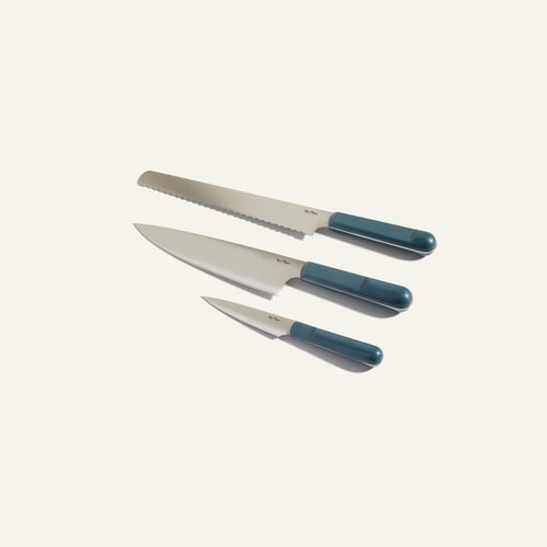 knife trio - blue salt - view 1
