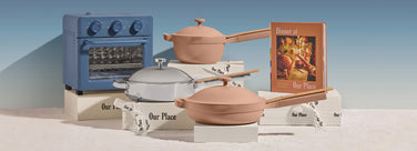 Shop our place founder shizas favorite products - wonder oven, titanium always pan pro, mini perfect pot, always pan, dinner at our place cookbook