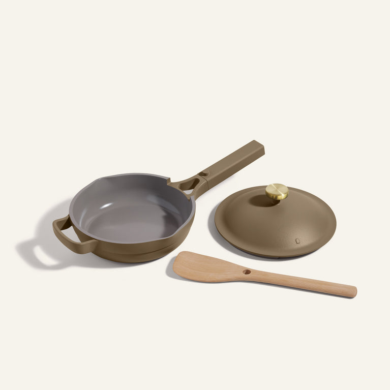 Brown Mini Always Pan with nesting Beechwood Spatula