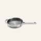 A round stainless steel Titanium Always Pan Pro 20 cm skillet with a textured interior and a long handle.