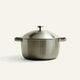 Brushed metal Titanium Perfect Pot Pro 7 L cooking pot with a matching lid and two side handles.