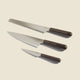 kitchen knife set, chefs knife, serrated knife and precise pairing knife