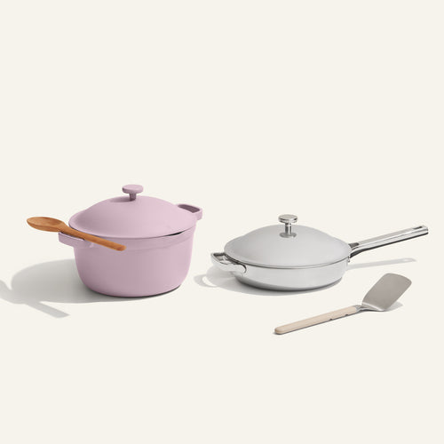 Titanium Always Pan and Purple Perfect Pot