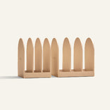 Two storage system with a minimalist design on a light beige background