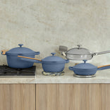 Titanium & Ceramic Cookware Set-Chrome/Sage-hover