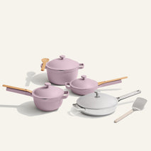 Titanium & Ceramic Cookware Set-Chrome/Lavender