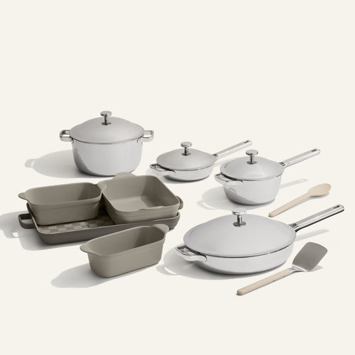 VIP Titanium Pro Complete Cookware + Bakeware Set-Chrome/Char