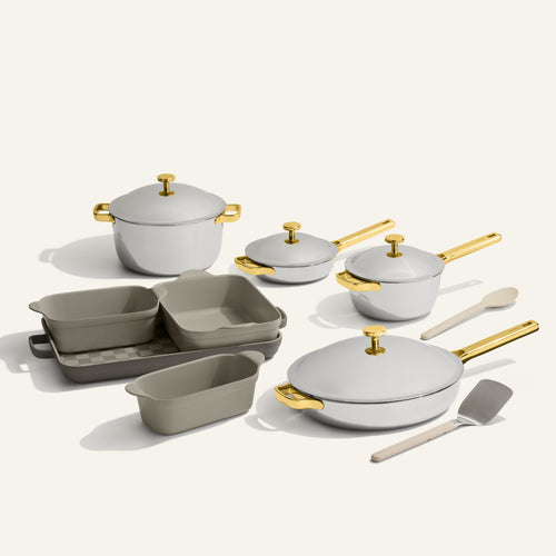 VIP Titanium Pro Complete Cookware + Bakeware Set-Gold/Char