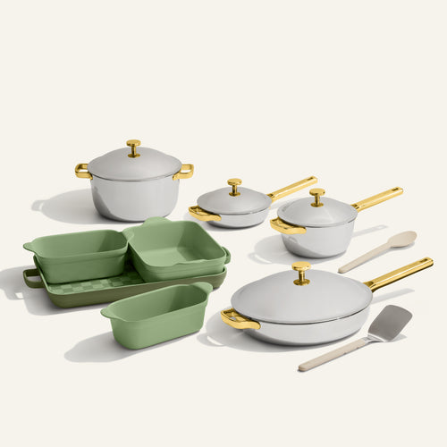 VIP Titanium Pro Complete Cookware + Bakeware Set-Gold/Sage