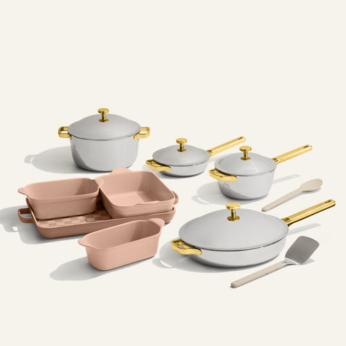 VIP Titanium Pro Complete Cookware + Bakeware Set-Gold/Spice