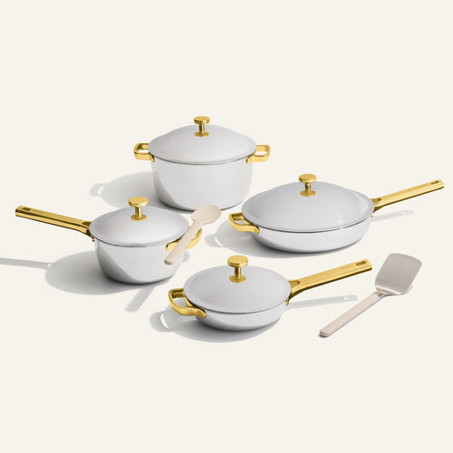 VIP Titanium Pro Complete Cookware Set-Chrome/Gold
