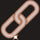 A simple illustration of two interlocking chain links with a small star at the bottom of the lower link, set against a black background.