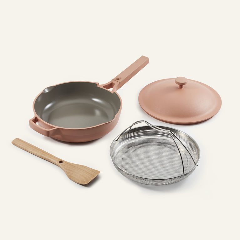 pink-always-pan-with-steamer-and-spatula