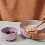 purple better bowl set mixing with berries