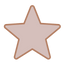 A simple, five-pointed star shape with a brown outline and filled with a light beige color on a plain background.